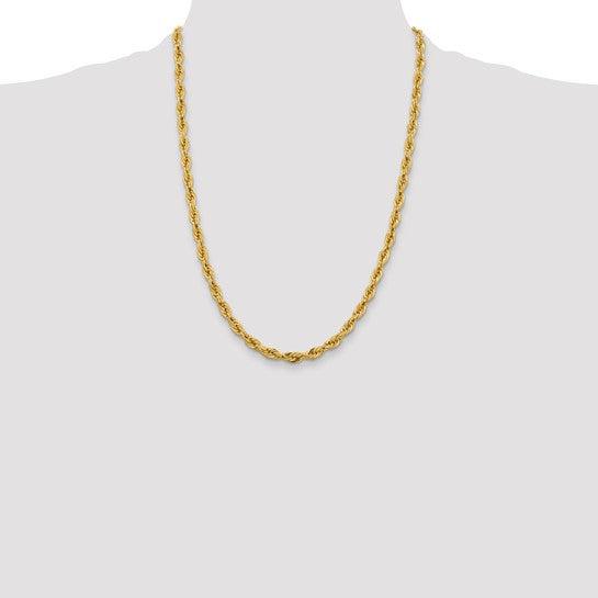 14k 5.4mm Semi-Solid Rope Chain - Seattle Gold Grillz
