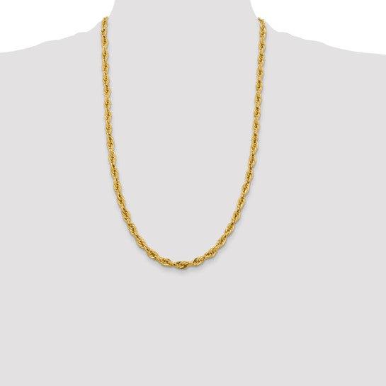 14k 5.4mm Semi-Solid Rope Chain - Seattle Gold Grillz