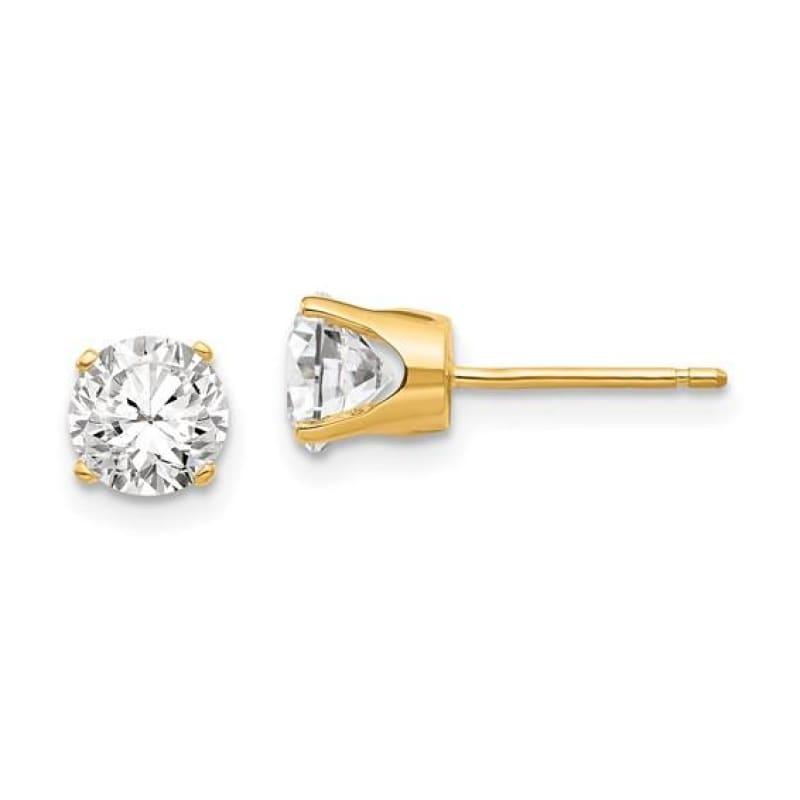 14k 5.5mm CZ stud earrings - Seattle Gold Grillz