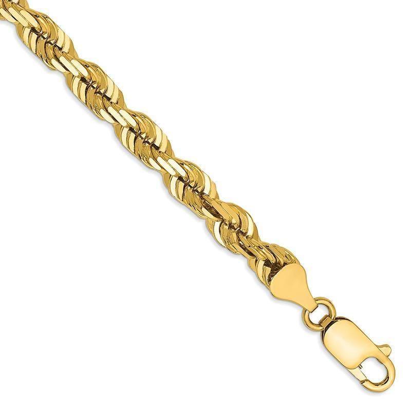 14k 5.5mm Diamond Cut Rope with Lobster Clasp Bracelet - Seattle Gold Grillz