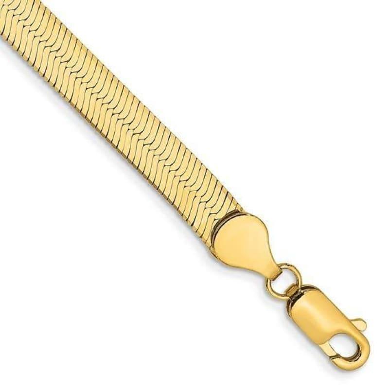 14k 5.5mm Silky Herringbone Bracelet - Seattle Gold Grillz