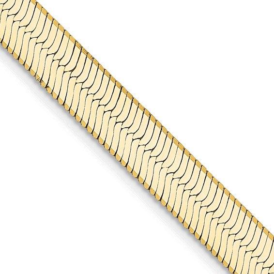 14k 5.5mm Silky Herringbone Chain - Seattle Gold Grillz