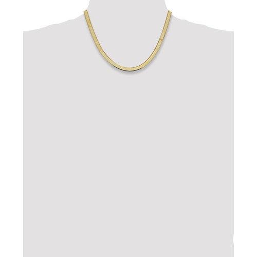 14k 5.5mm Silky Herringbone Chain - Seattle Gold Grillz