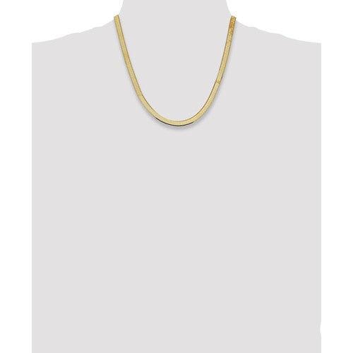 14k 5.5mm Silky Herringbone Chain - Seattle Gold Grillz