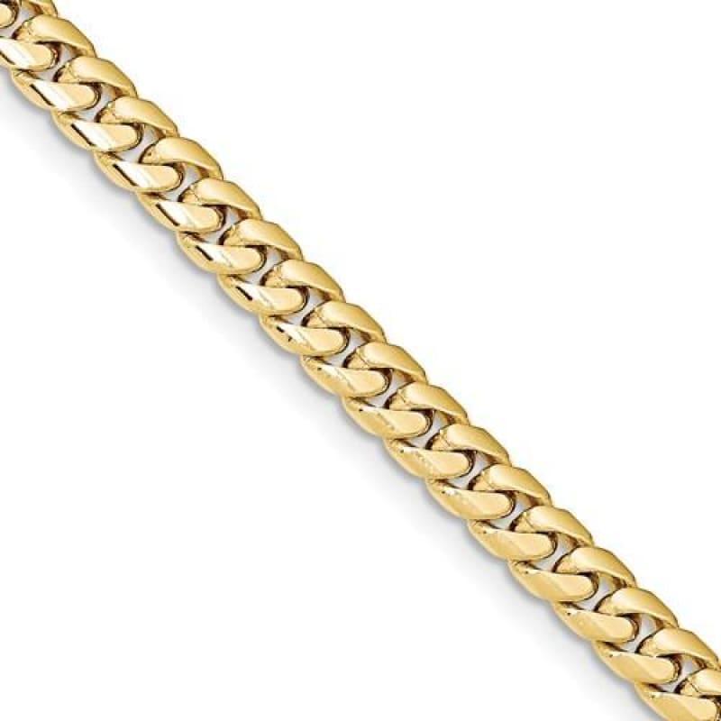 14k 5.5mm Solid Miami Cuban Bracelet - Seattle Gold Grillz