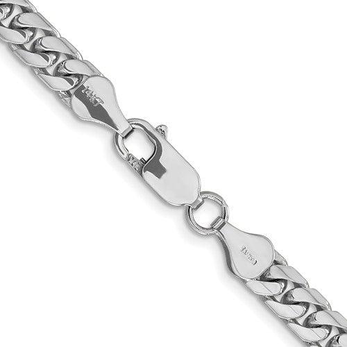 14k 5.5mm Solid White Gold Miami Cuban Link Chain - Seattle Gold Grillz