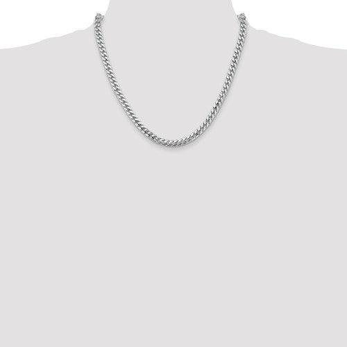 14k 5.5mm Solid White Gold Miami Cuban Link Chain - Seattle Gold Grillz