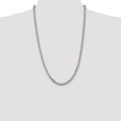 14k 5.5mm Solid White Gold Miami Cuban Link Chain - Seattle Gold Grillz