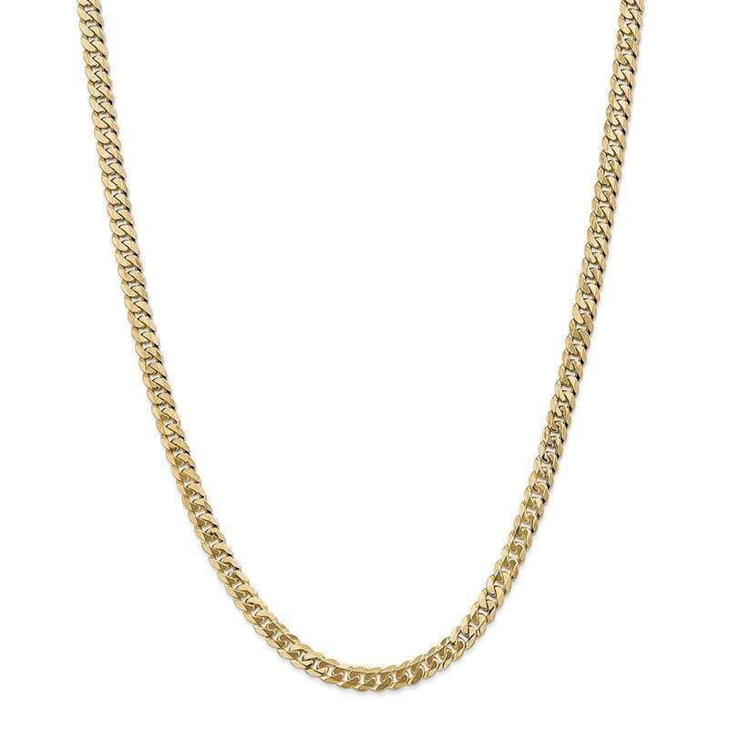 14k 5.75mm Beveled Curb Chain - Seattle Gold Grillz