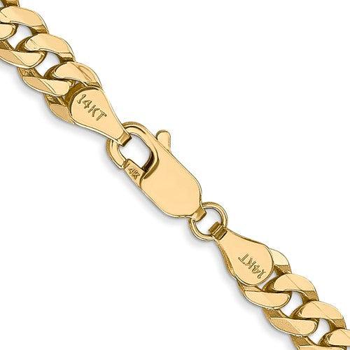 14k 5.75mm Beveled Curb Chain - Seattle Gold Grillz