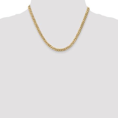 14k 5.75mm Beveled Curb Chain - Seattle Gold Grillz