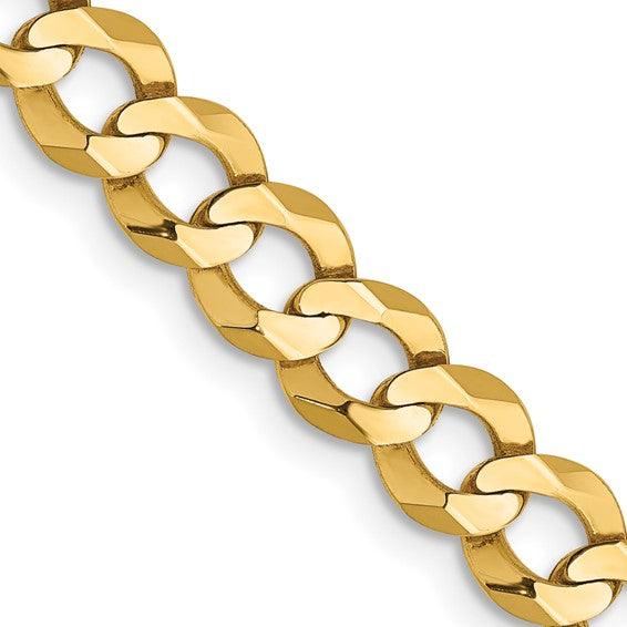 14k 5.9mm Solid Polished Light Flat Cuban Chain - Seattle Gold Grillz