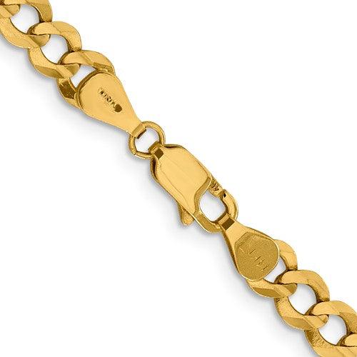 14k 5.9mm Solid Polished Light Flat Cuban Chain - Seattle Gold Grillz