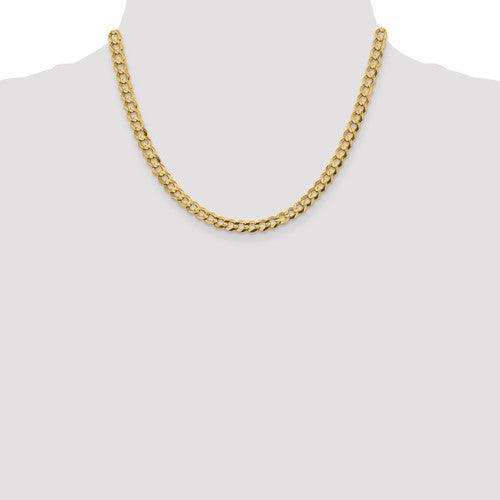 14k 5.9mm Solid Polished Light Flat Cuban Chain - Seattle Gold Grillz