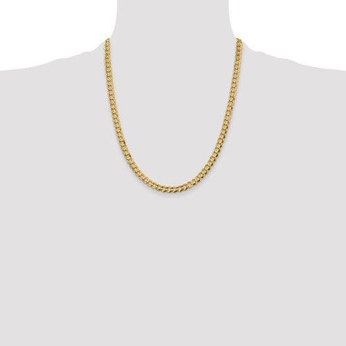 14k 5.9mm Solid Polished Light Flat Cuban Chain - Seattle Gold Grillz