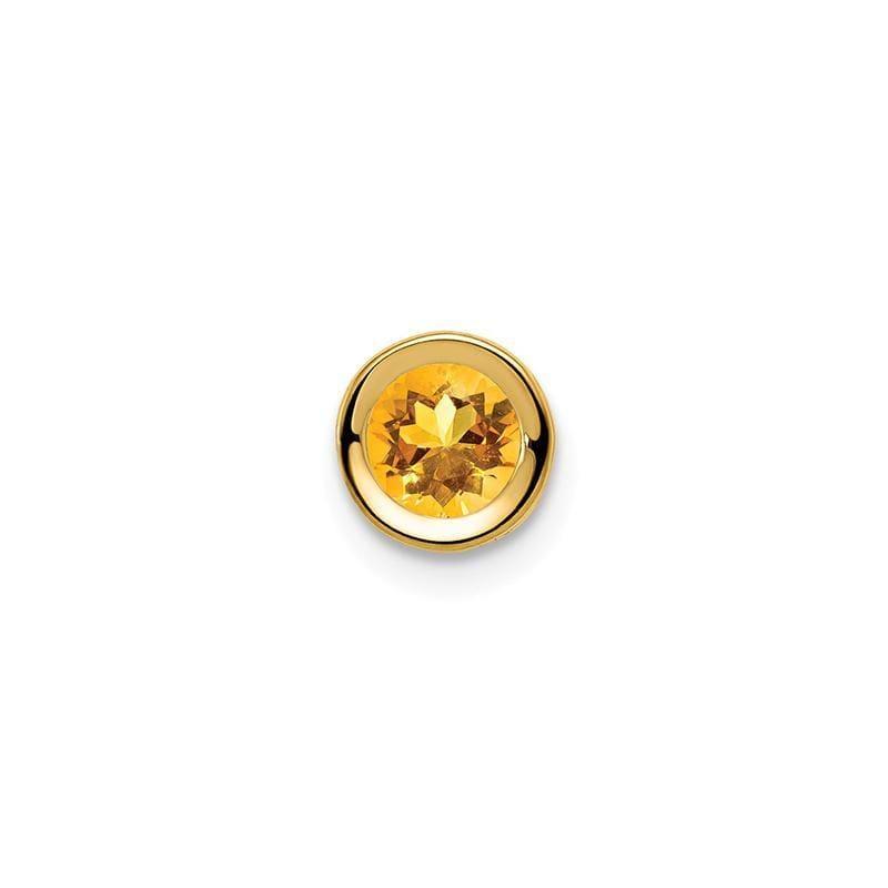 14k 5mm Citrine bezel pendant - Seattle Gold Grillz