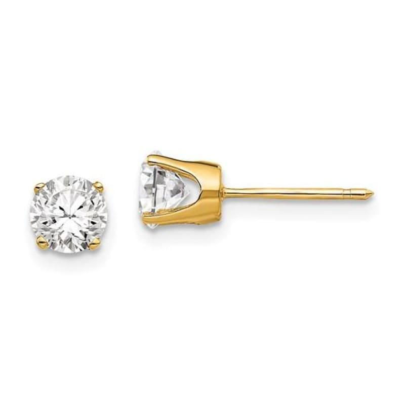 14k 5mm CZ stud earrings - Seattle Gold Grillz