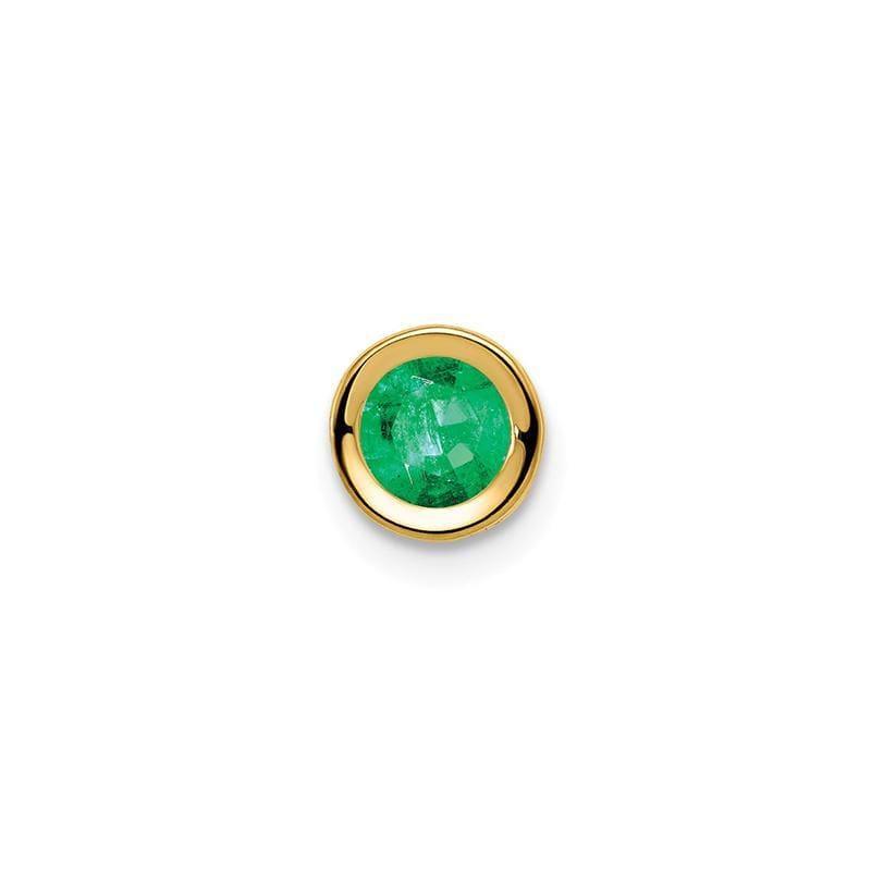 14k 5mm Emerald bezel pendant - Seattle Gold Grillz