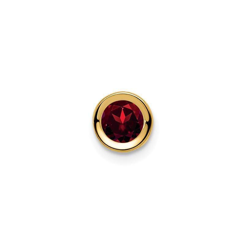 14k 5mm Garnet bezel pendant - Seattle Gold Grillz