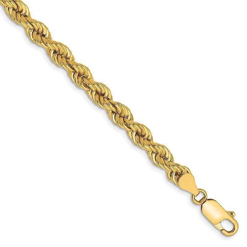 14k 5mm Handmade Regular Rope Bracelet - Seattle Gold Grillz