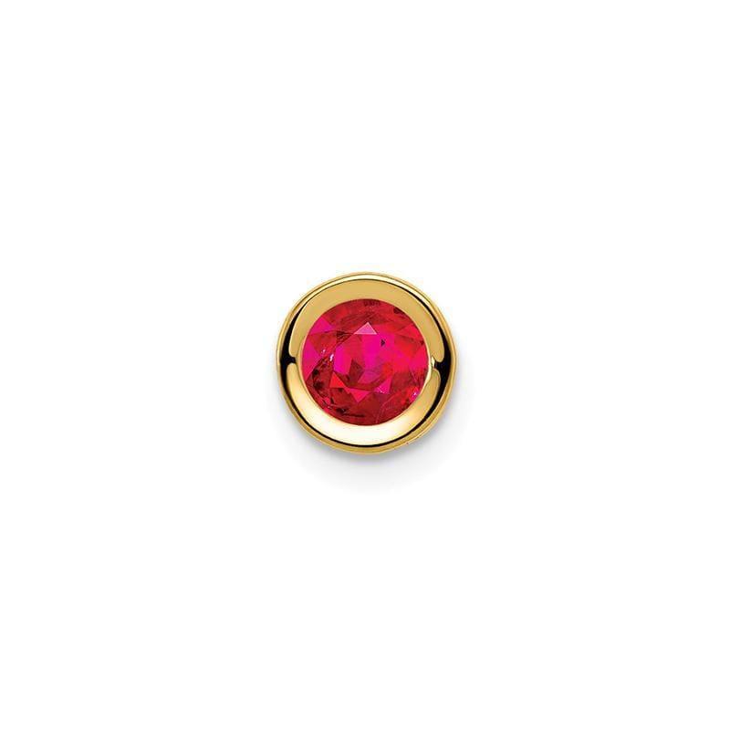 14k 5mm Ruby bezel pendant - Seattle Gold Grillz