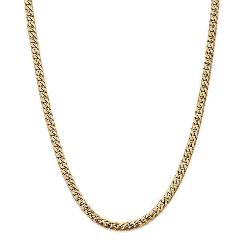 14k 5mm Solid Miami Cuban Link Chain - Seattle Gold Grillz