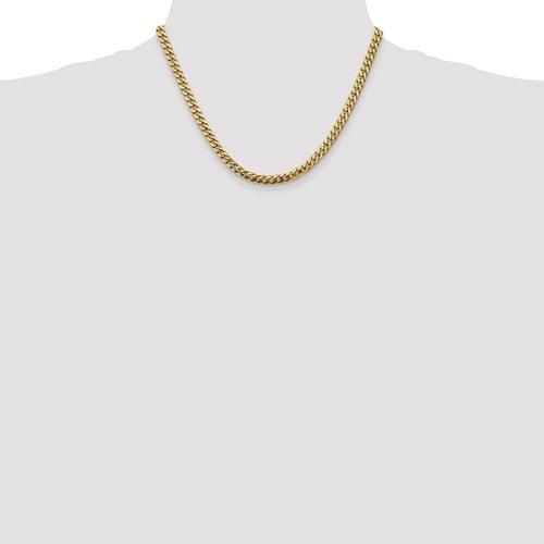 14k 5mm Solid Miami Cuban Link Chain - Seattle Gold Grillz