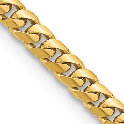 14k 5mm Solid Miami Cuban Link Chain - Seattle Gold Grillz
