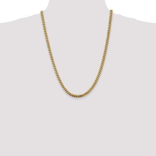 14k 5mm Solid Miami Cuban Link Chain - Seattle Gold Grillz