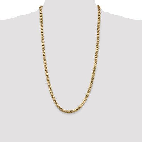 14k 5mm Solid Miami Cuban Link Chain - Seattle Gold Grillz