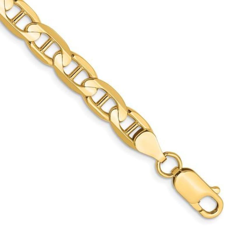 14k 6.25mm Concave Anchor Bracelet - Seattle Gold Grillz