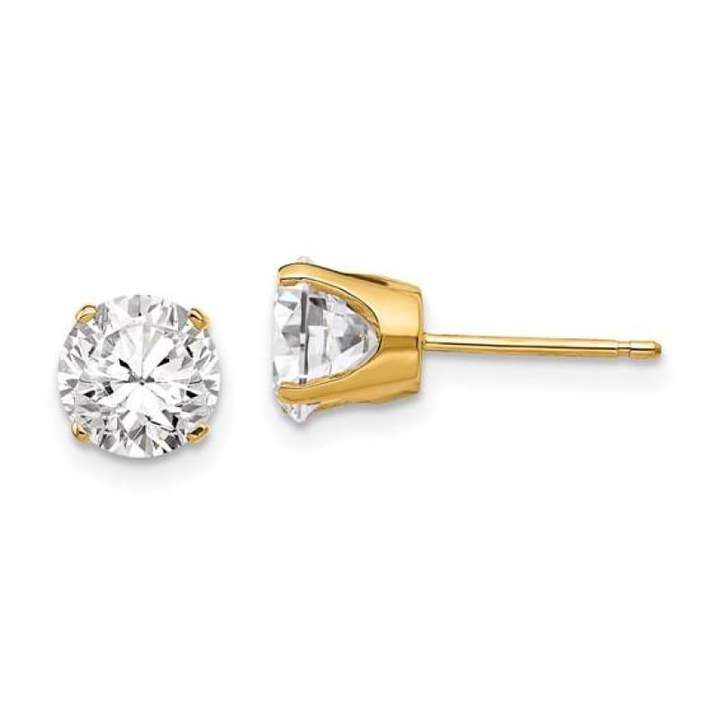 14k 6.5mm CZ stud earrings - Seattle Gold Grillz