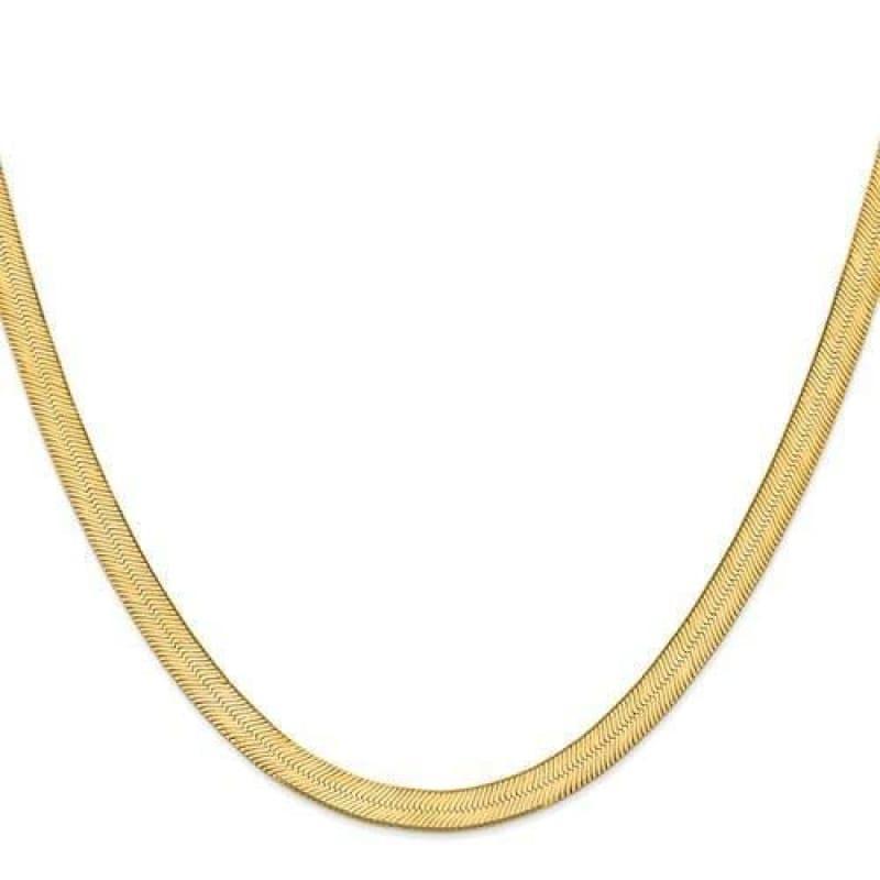14k 6.5mm Silky Herringbone Chain - Seattle Gold Grillz