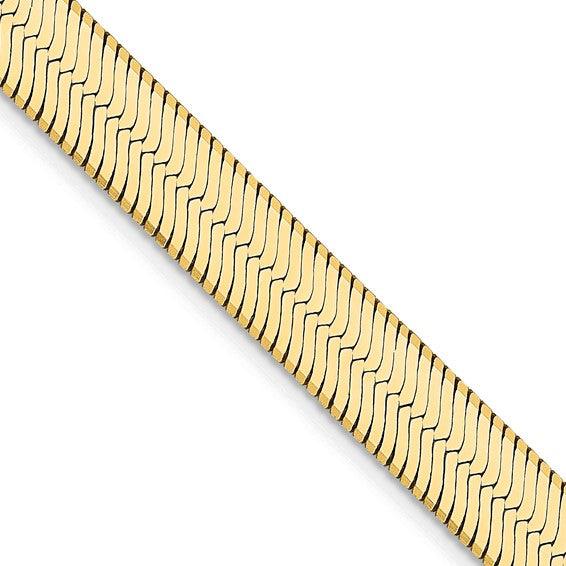 14k 6.5mm Silky Herringbone Chain - Seattle Gold Grillz