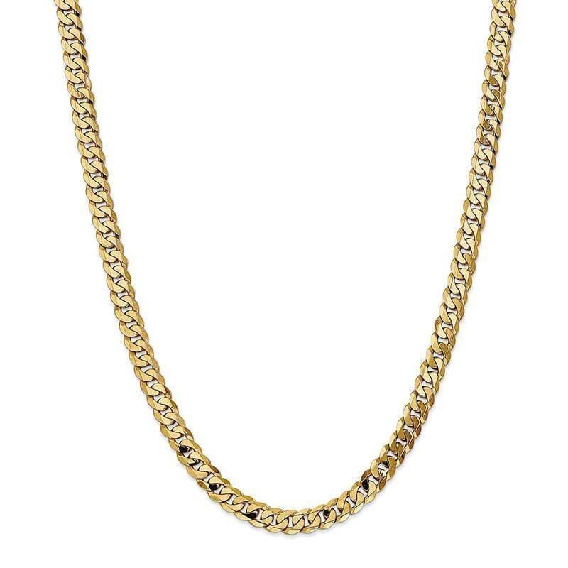14k 6.75mm Beveled Curb Chain - Seattle Gold Grillz