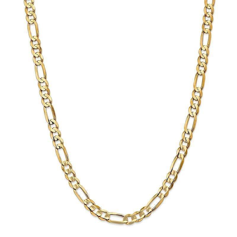14k 6.75mm Concave Open Figaro Chain - Seattle Gold Grillz