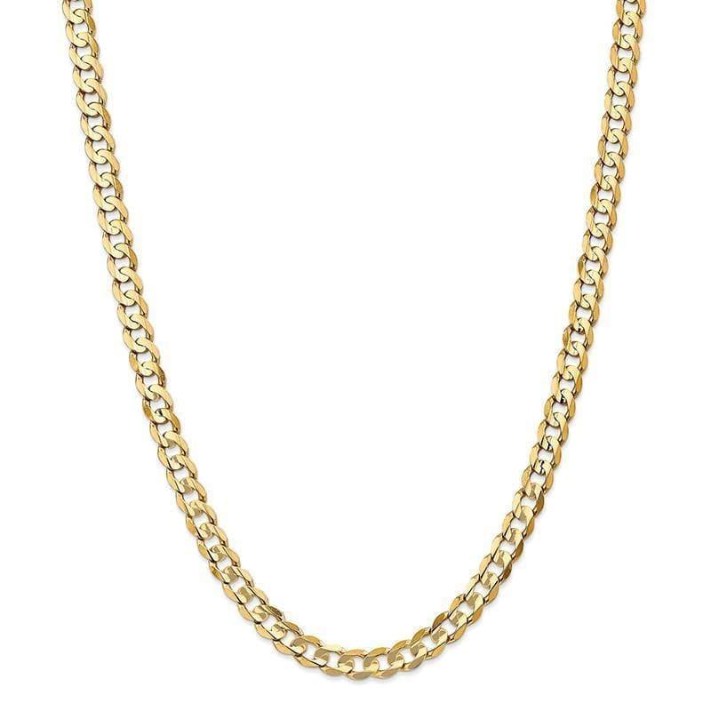 14k 6.75mm Open Concave Curb Chain - Seattle Gold Grillz