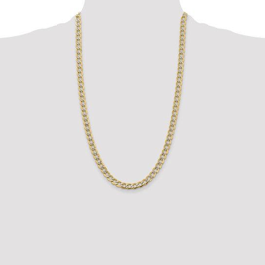 14k 6.75mm Semi-solid Pace Curb Chain - Seattle Gold Grillz