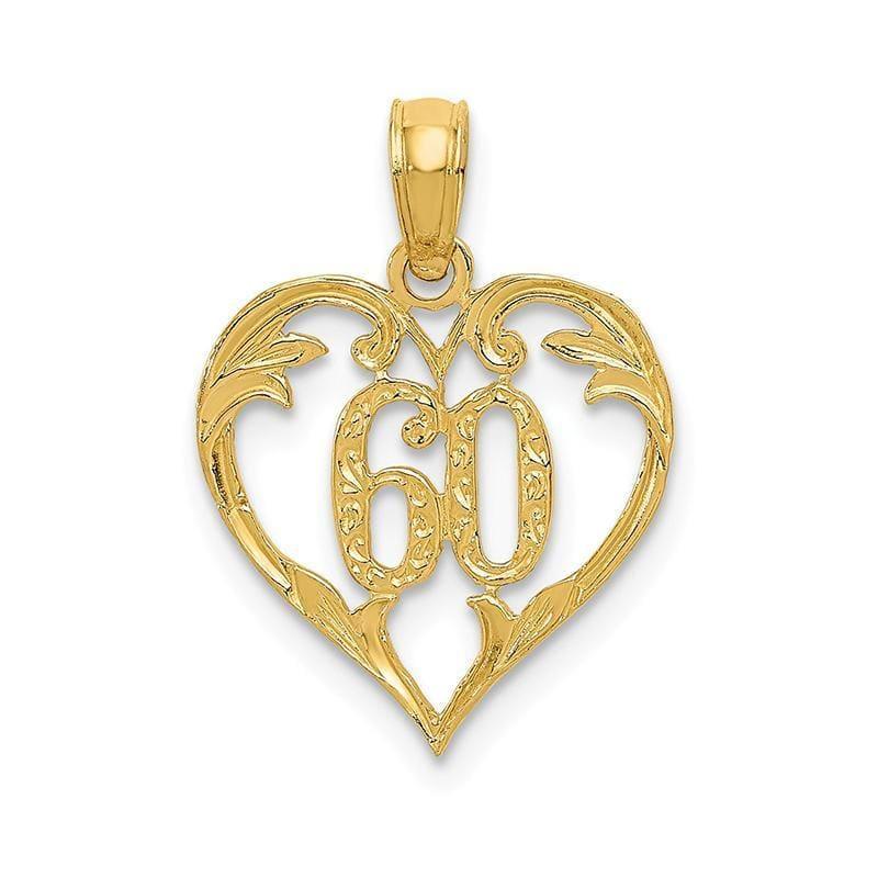 14k 60 Heart Pendant - Seattle Gold Grillz