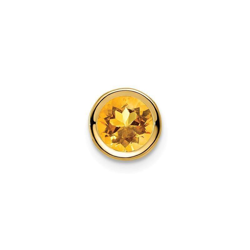 14k 6mm Citrine Checker bezel pendant - Seattle Gold Grillz