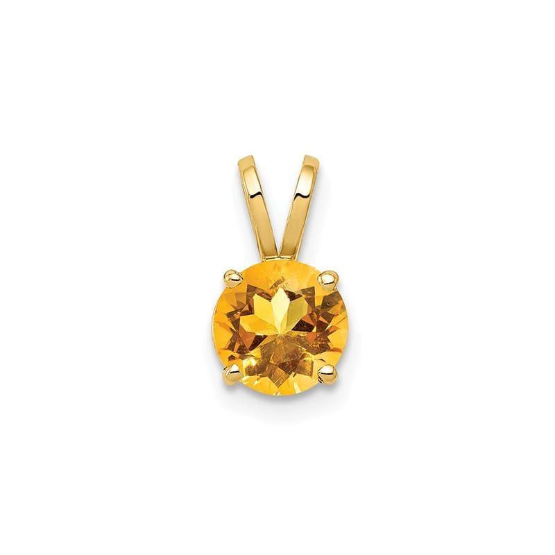 14k 6mm Citrine Checker pendant - Seattle Gold Grillz