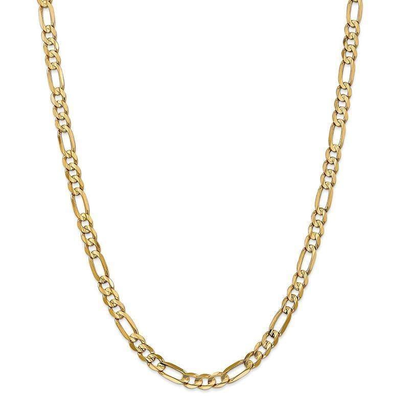 14k 6mm Concave Open Figaro Chain - Seattle Gold Grillz