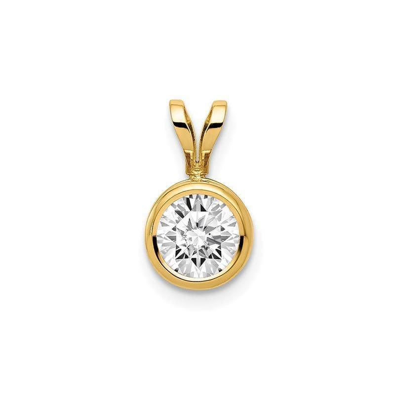14k 6mm Cubic Zirconia bezel pendant - Seattle Gold Grillz