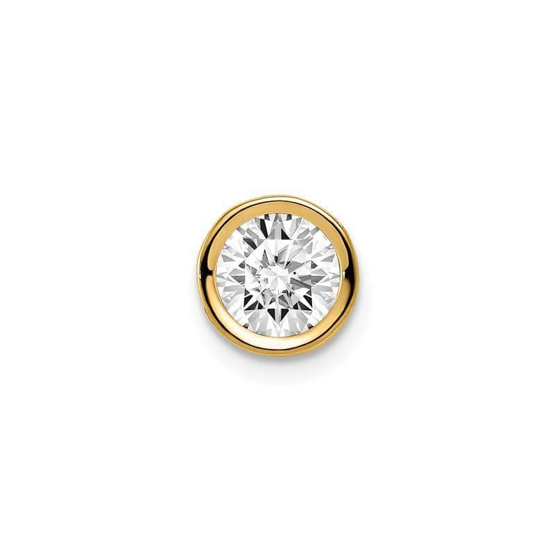 14k 6mm Cubic Zirconia Bezel Pendant - Seattle Gold Grillz