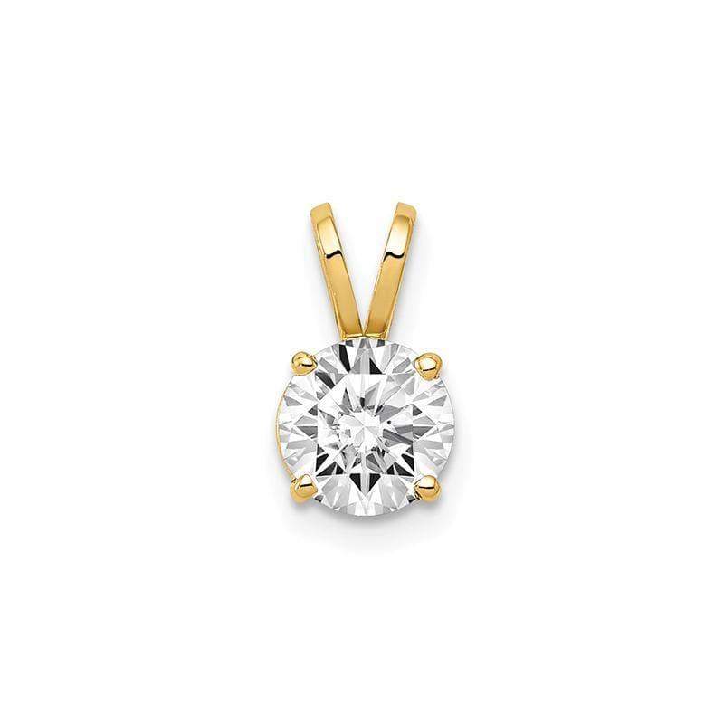 14k 6mm Cubic Zirconia pendant - Seattle Gold Grillz