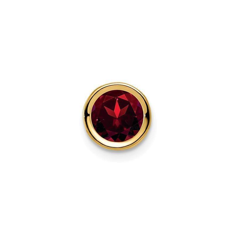 14k 6mm Garnet bezel pendant - Seattle Gold Grillz