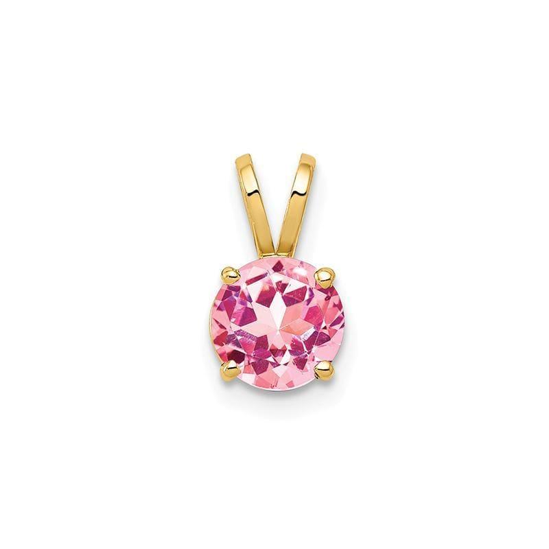 14k 6mm Pink Tourmaline pendant - Seattle Gold Grillz