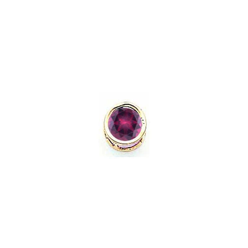 14k 6mm Rhodolite Garnet bezel pendant - Seattle Gold Grillz