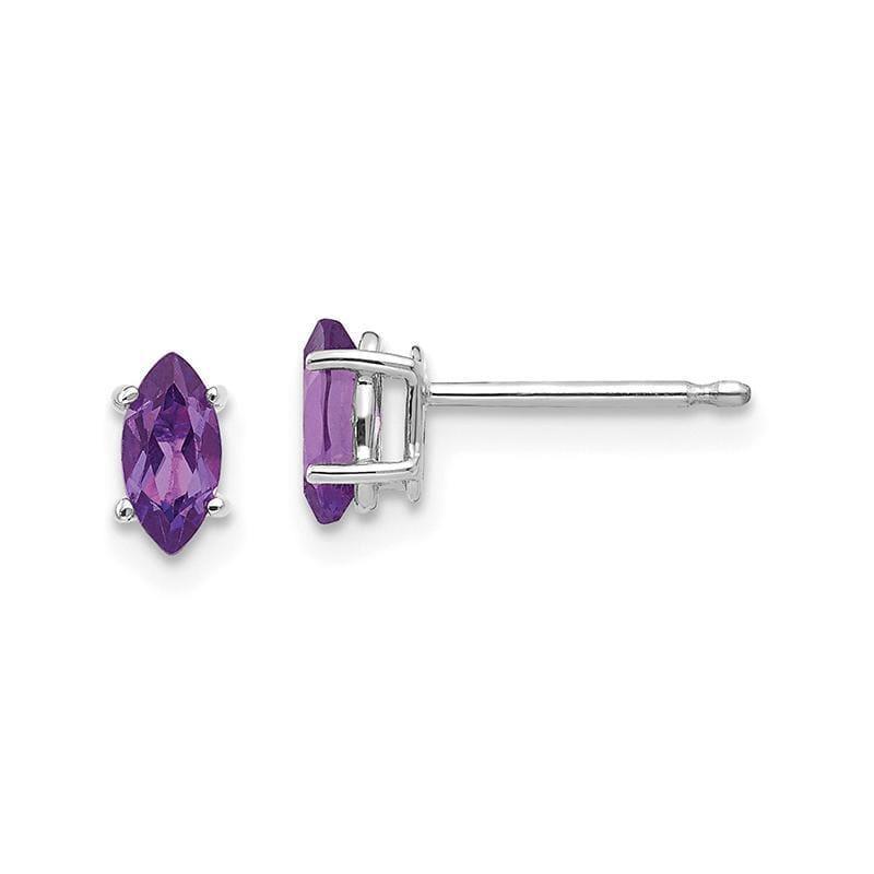 14k 6x3mm Amethyst Marquise Stud Earring - Seattle Gold Grillz