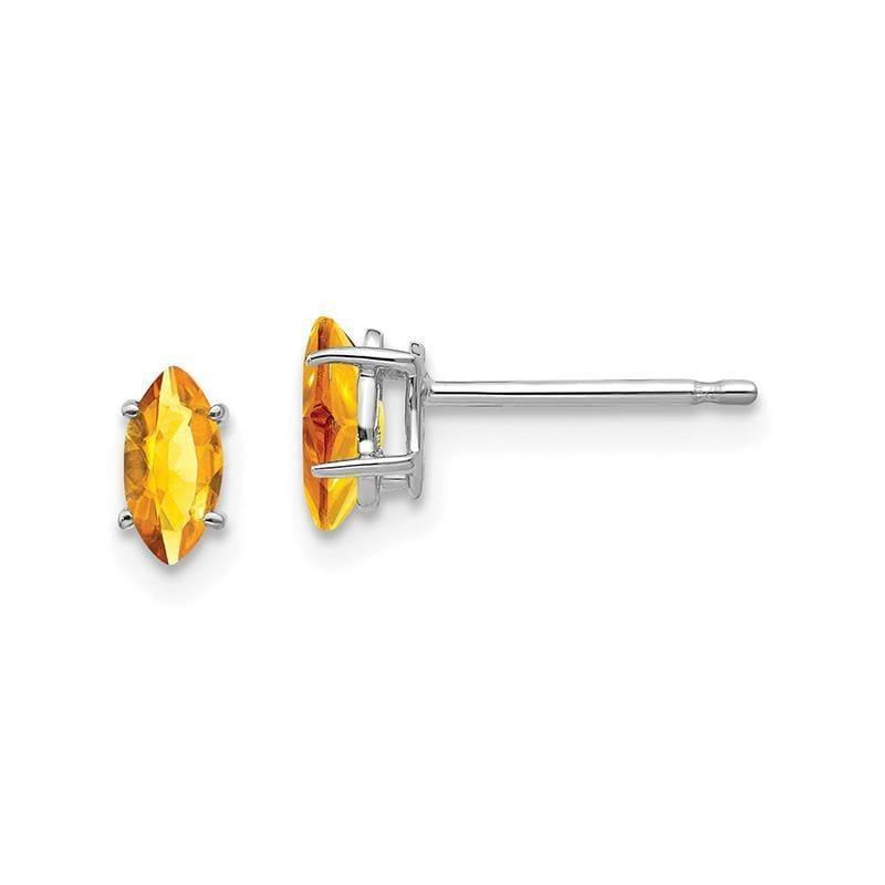 14k 6x3mm Citrine Marquise Stud Earring - Seattle Gold Grillz